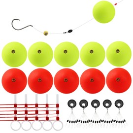Dovesun 20pcs Slip Fishing Bobber Fishing Float Slip Fishing Rig Rubber Bobber Stoppers for Crappie Panfish Walleyes Trout Bass Fishing 1.42in (36mm)