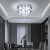 Deckrico Modern K9 Crystal Chandelier 3 LED Lights Stainless Steel