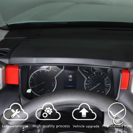 Car Center Control Dashboard Panel Strips Trim Compatible with Toyot@ Tundra/Sequoia 2022-2025 Central Control Panel Protective Cover Decoration Accessories (Sports red)