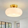SHBEILOU Semi Flush Mount Ceiling Light, 11 Inch Gold Mid