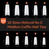 modelones Natural Acrylic Nail Tips, 500 Pcs Medium French Style