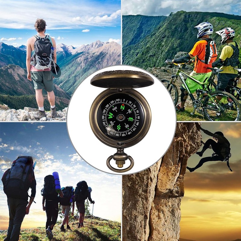 Retro Zinc Alloy Compass - Classic Portable Marching Compass with