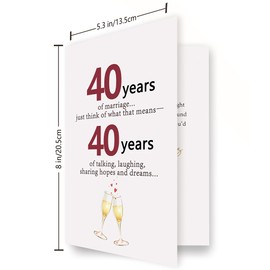 Mcduldul 40th Anniversary Card Gifts for Women Men | Funny 40 Years Aday Gifts for Couple Husband Wife | Celebration Forty Wedding Anniversary Decorations