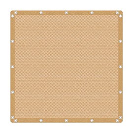 VICLLAX 90% Shade Fabric Sun Shade Cloth Privacy Screen with Reinforced Grommets for Outdoor Patio Garden Pergola Cover Canopy 6x6 FT, Wheat