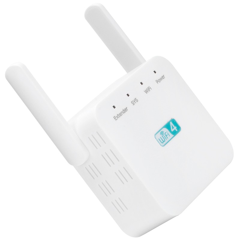 300M Repeater with Double Antenna Signal Amplifier Range Extender White