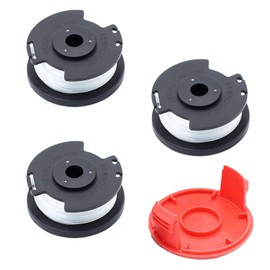 Ruikdly 3 pieces grass trimmer spool, F016800351 trimmer thread spool for Bosch grass trimmer replacement spool (length: 6 m, diameter 1.65 mm with spool cover), type 24, 27, 30 and type 30-36 LI