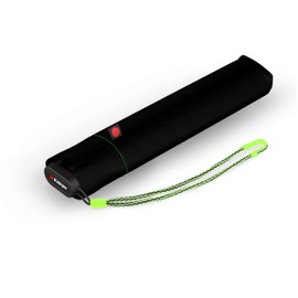 Knirps Ultra US.050 Slim Manual Pocket Umbrella - Ultra Light and Flat - Storm Resistant - Windproof - 21 cm - Neon Black, Neon Black, Modern