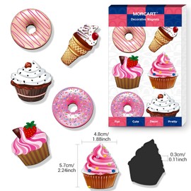 MORCART Pack of 6 Dessert Fridge Magnets, Magnets for Magnetic Board, Funny Decorative for Fridge, Whiteboard, Kitchen, Blackboards, Notice Board, Office, Children and Adults, Gift