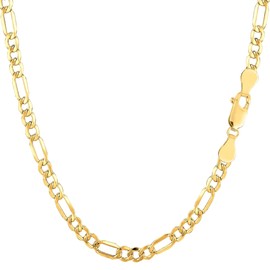 Jewelry Affairs 14k Yellow Real Gold Filled Figaro Chain Necklace, 3.2 mm (8.5 Inches)
