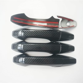 New Set Carbon Fiber Style Door Handle Cover Trim Fit for Honda CR-V CRV 2007-2011 Acura MDX RDX TSX(Carbon Fiber Style)