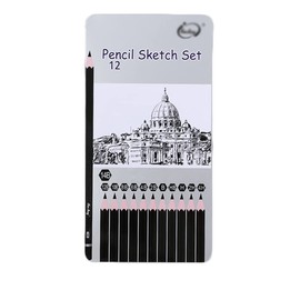 Drawing Sketch Pencils Set 4H 2H H HB B 2B 4B 6B 8B 10B 12B 14B Art Supplies for Drawing Art Sketching Shading Artist Pencils, 12 Count Black