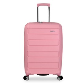 Traveler's Choice Pagosa Indestructible Hardshell Expandable Spinner Luggage, Pink, Check-in Only