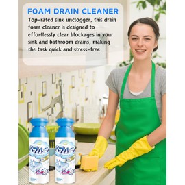 Foaming Drain Cleaner | 2PACK Powerful Drain Clog Remover for Kitchen, Bathroom & Sink – Cleans and Unclogs Drains, Tub, and Pipes