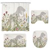 LGhtyro 4PCS Wildflower Dinosaur Kids 71Wx71H Inches Floral Rustic Botanical