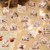 Obujopal 46 Pcs Small Coffee Cat Stickers for Scrapbooking Diary