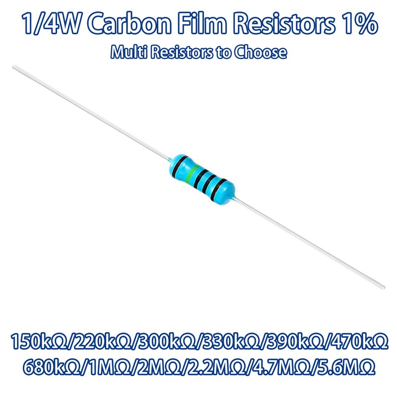 12 Values 1/4W Resistors Kit from 150K Ohm to 5.6M