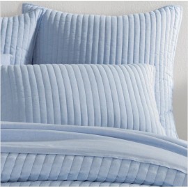 PINE CONE HILL New Pine Cone Hill Sham European Comfy Cotton Quilted  Annie Selke French Blue