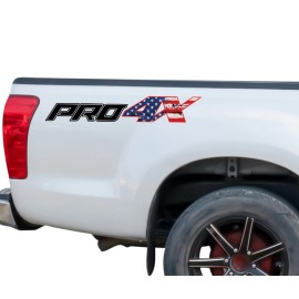 Nissan Set of 2: PRO-4X American Flag Decals – Fits 2015–2019 Nissan Titan XD – Die-Cut