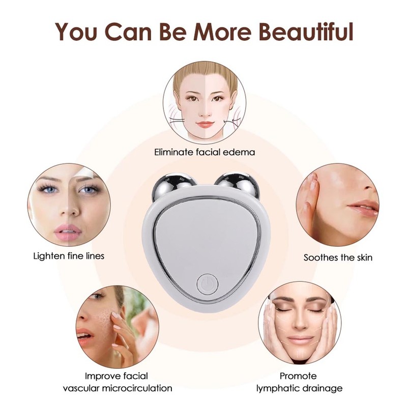 Microcurrent Face Massager Roller Facial Massager Face Lifting Firming Double