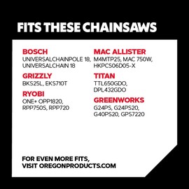 Oregon 3-Pack Pole Saw Chains for 8-Inch (20 cm) Bar -33 Drive Links – low-kickback chain fits Bosch, Black & Decker, Ryobi and More (91P033X3)