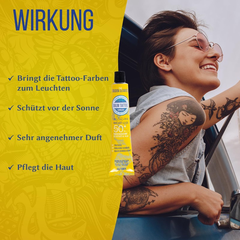 Balm Tattoo Sunblock Tattoo Care - Tattoo Cream with Sun