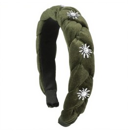 Oktoberfest Women's Headband Dirndl Olive Green Headband Braided Headband Oktoberfest Women's Dirndl Headband Braided Hair Band Costume Headband Women's Hair Accessories Non-Slip (Olive Green)