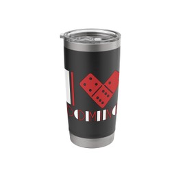 I Love Domino Classic Dominoes Loves Board Game Dominoes Stainless Steel Insulated Tumbler