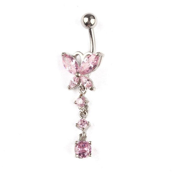 Changeshopping(TM) Crystal Butterfly Dangle Ball Barbell Bar Belly Button Navel