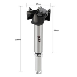 SUQIN Forstnerbohrer 32mm Holz, Holzbohrer mit 10mm Sechskant Schaft, topfbohrer，Forstner Bohrer Für Hölzer,Spanplatten,Faserplatten