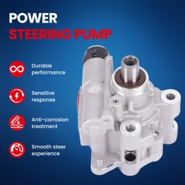 MOCA Power Steering Pump Fits 2007-2012 for Jeep Liberty 3.7L & 2007-2011 for Dodge Nitro 3.7L 226Cu. In. V6 GAS SOHC Naturally Aspirated w/o Reservoir, w/o Pulley