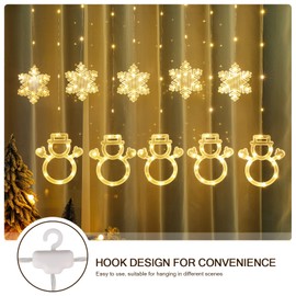 BLOOMWIN Christmas Window Lights 3 x 0.75M Snowflake & Snowman Curtain Fairy Lights USB Powered with Remote 8 Flashing Modes 160LEDs Xmas Party Wedding Home Bedroom Wall Garden Ornament Decoration