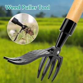 Stand Up Weed Puller Tool, 4 Claw Stand Up Weeder Portable Aluminum Alloy Weed Picker Gardening Hand Weeding Tool for Garden & Lawn Care, Gardening Manual Tool