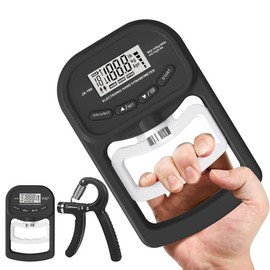Entrenador de fuerza de agarre de 180 kg, probador digital de fuerza de agarre con visualización LCD, dinamómetro de mano, entrenador de fuerza de aga