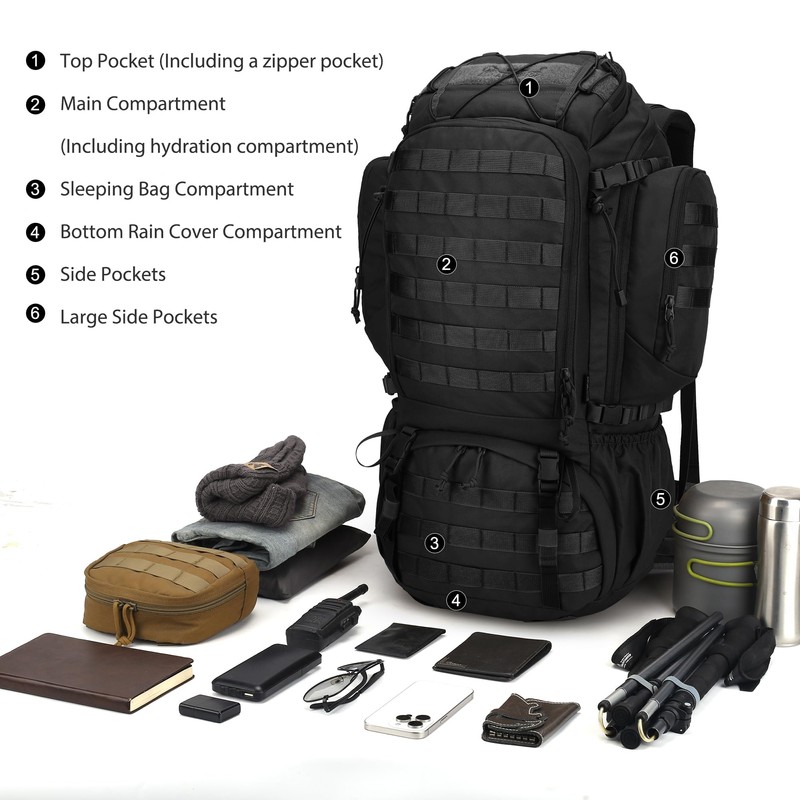 Mardingtop 50L Internal Frame Backpack with Rain Cover for Hiking,Camping,Backpacking,Travel,Outdoor