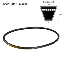 sourcing map B-53 V-Belt 53 Inch Pitch Length, B-Section Rubber Drive Belt 1346 Li