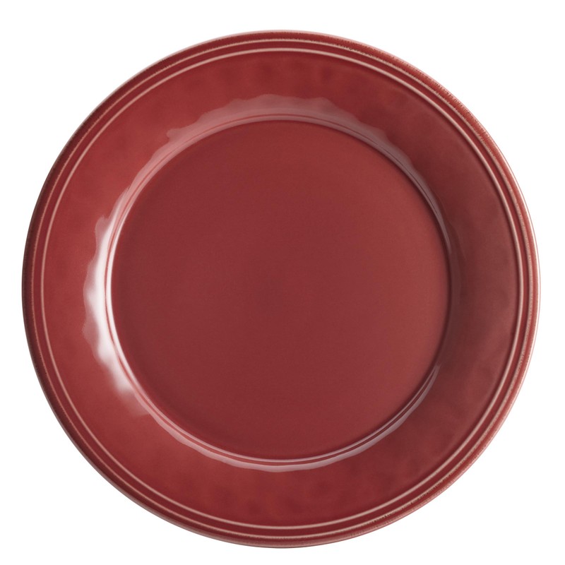 Rachael Ray Cucina Dinnerware 16-Piece Stoneware Dinnerware Set, Cranberry Red