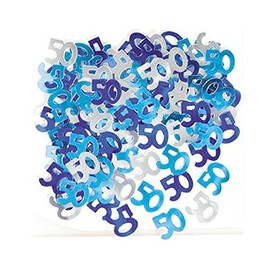 Unique Party 55216 - Glitz Blue Foil 50th Birthday Confetti