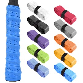 10 Pcs Tennis Grip Tape Perforated Sweat Absorbing Anti-Slip Abrasion Absorption Shock Absorption Moisture Permeability Compatible Racket Badminton Racket Tennis Racket Table Tennis Racket Fishing Rod