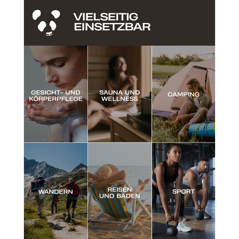 PRIME ART WOOD Bamboo Travel Towel 100 x 50 cm