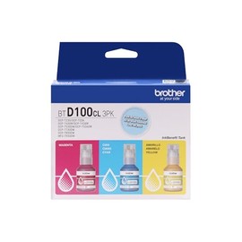 Brother Kit Botellas Tinta de Color InkBenefit Tank BTD100CL3PK