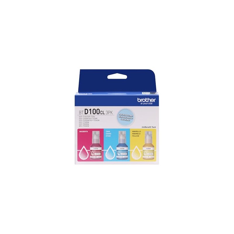 Brother Kit Botellas Tinta de Color InkBenefit Tank BTD100CL3PK