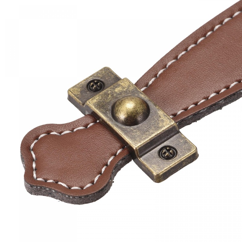 uxcell Leather Handle, 6.3" 2Pcs Surface Leather Furniture Handles, Door