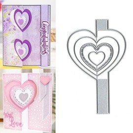 Fclily@JJ Heart Metal Die Cuts, Spring Frame Lace Heart Board Edge Cutting Dies, Stencils for DIY Embossing, Photo Decorative Paper Dies, Scrapbooking Card Making