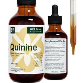 Quinine Liquid Extract 4 fl oz - Supplement for Digestive Health Support - Natural Liquid Drops - Cinchona Officinalis Bark - Tincture for Cramp Defense for Man & Woman - High Potency - 90-Day Supply