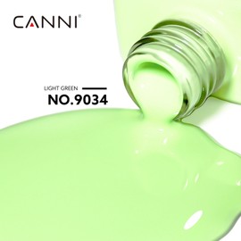 CANNI Pastel Green Gel Nail Polish, 1Pcs Sage Light Green Gel Polish Lime Mint Color High Gloss Soak Off U V Nail Manicure Salon DIY