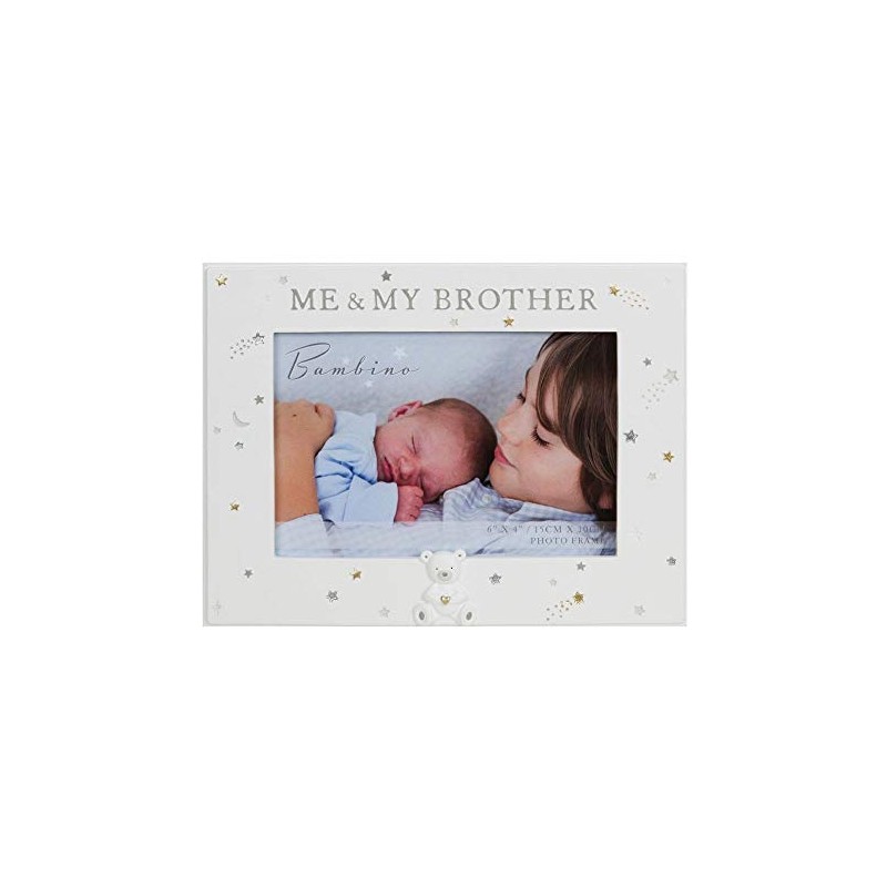 Bambino Me and My Brother Photo Frame With Raised Teddy