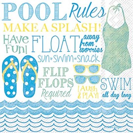 Celebrar the Home Summer - Servilletas de papel de 3 capas, reglas de piscina, 20 unidades