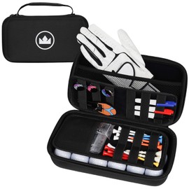 Craftsman Golf Glove Holder Case with Glove Shaper Portable Golf Accessories Organizer for Men/Women Tees, Balls, Divot Tools, Ball Marker Golf Bag Accessories