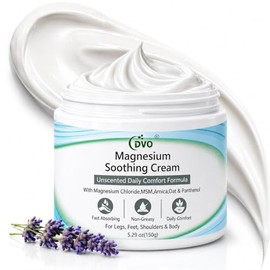 DVO Magnesium Cream - Fast Relief, MSM & Arnica for Muscle Pain, Soreness & Cramps, Fast Absorbing, Non-Greasy, Ideal for Legs, Feet & Shoulders, 5.29 oz