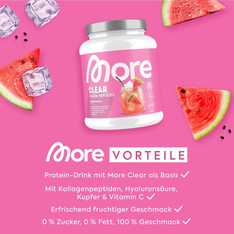 MORE NUTRITION More Clear Glow Peptides, Watermelon, 600 g, Clear